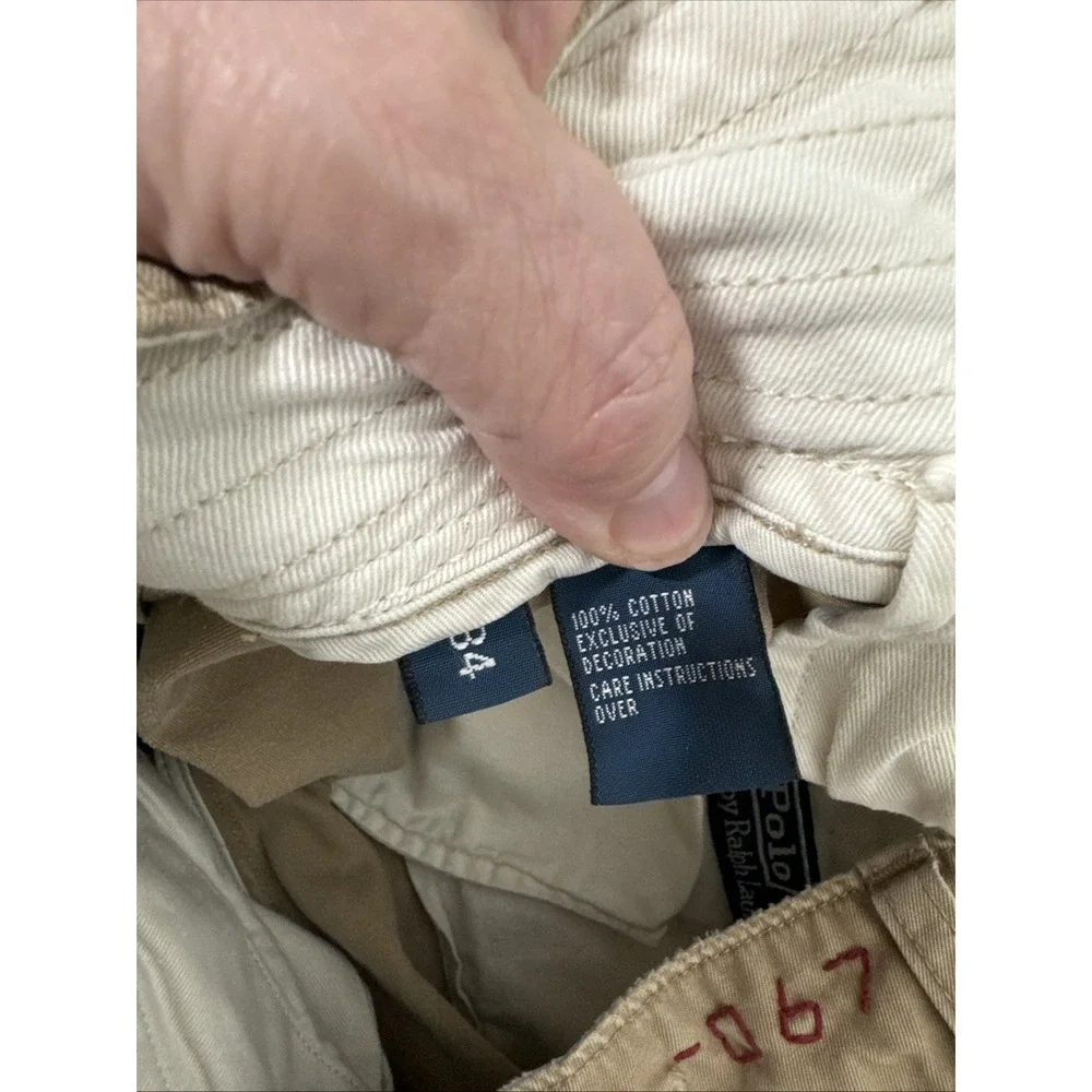 VTG Polo Ralph Lauren Men's‎ Flat Front Chino Shorts Size 34 Embroidered RL 067